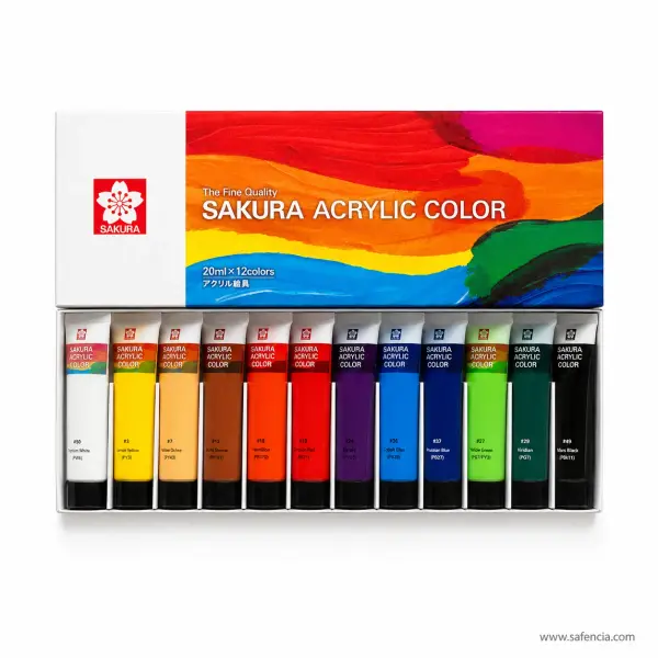 Sakura Acrylic Color Set of 12 x 20ml Tubes