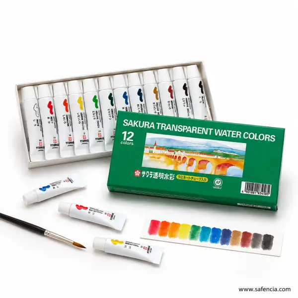 Sakura Transparent Water Colors, Set of 12 Laminate Tubes