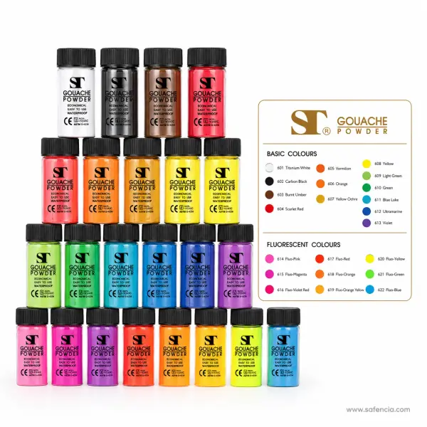 ST Gouache Powder in Fluorescent Colours