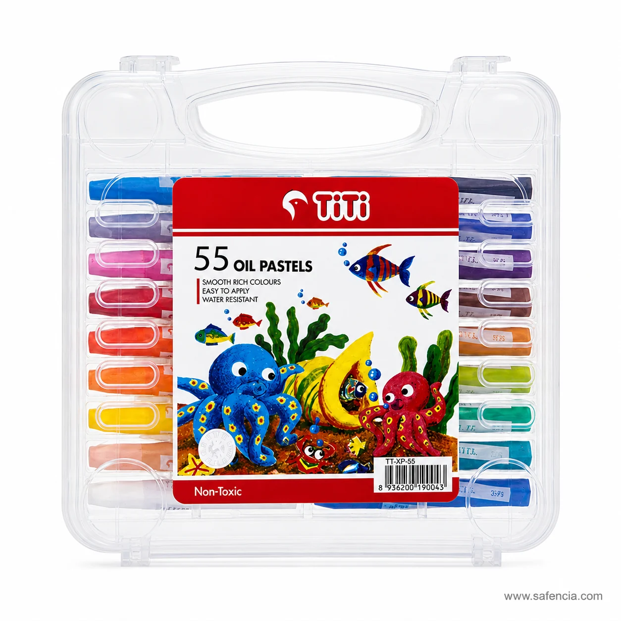 TiTi Oil Pastels 55-colour carry case, the largest in the range, with the TT-XP-55 code on the label