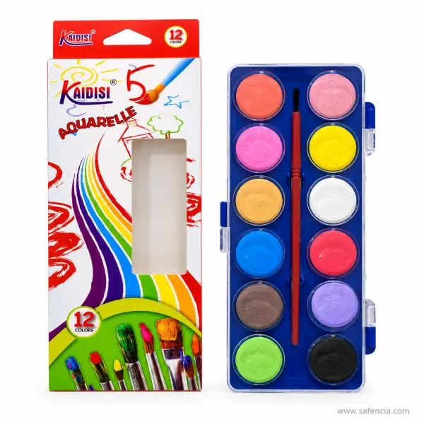 Kaidisi Aquarelle Water Colour, Set of 12 with Brush