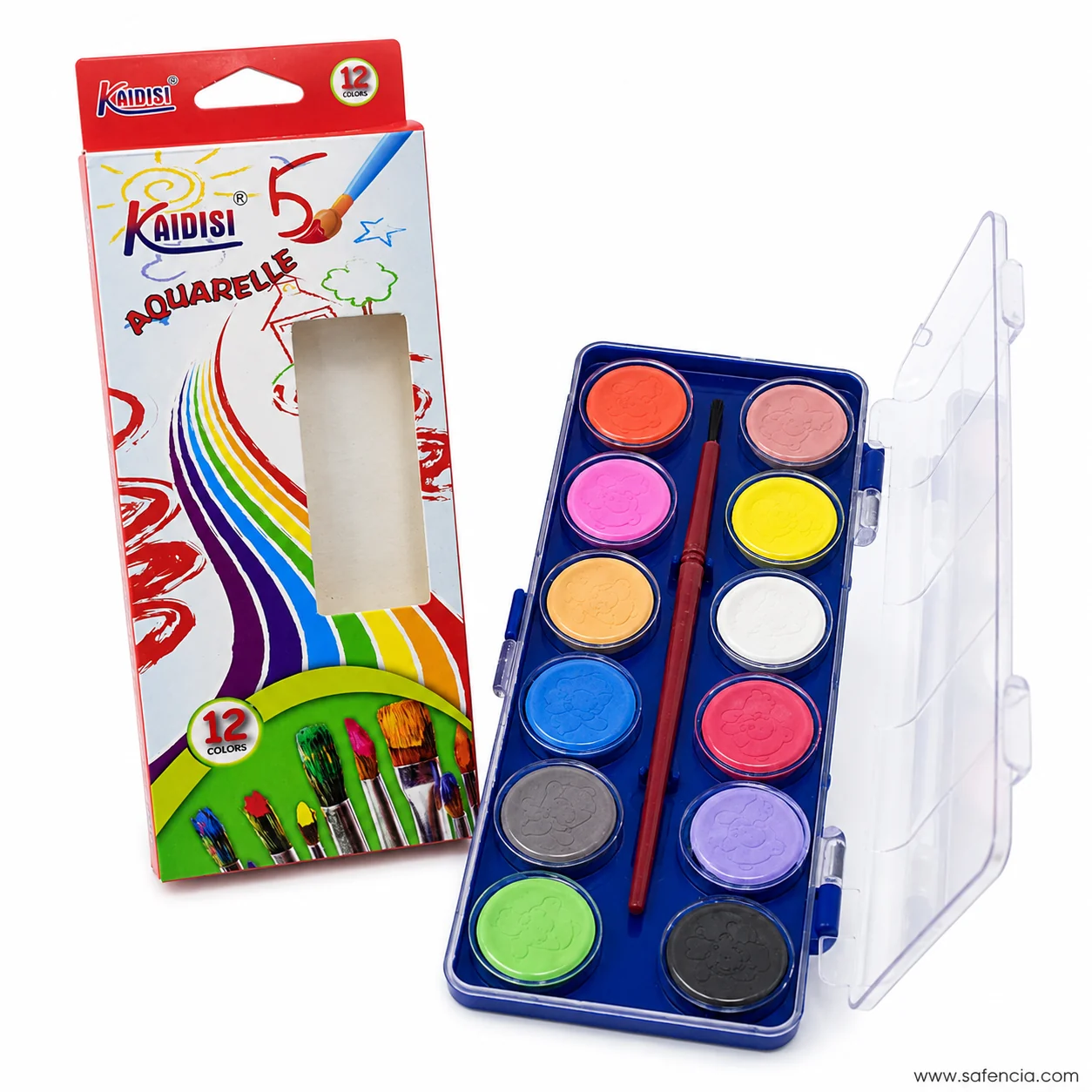 Kaidisi case with the clear lid folded back showing the side latches that hold it shut in a bag