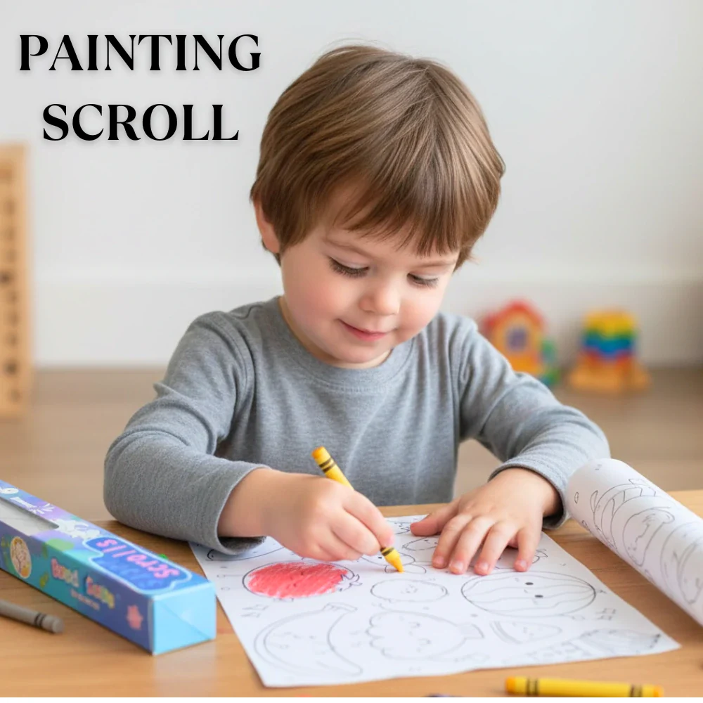 Painting Scroll Papers 100 X 35 Cm with Mini Marker Colors
