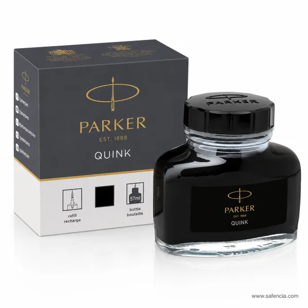 Parker Quink Fountain Pen Ink 57ml Bottle Black or Blue