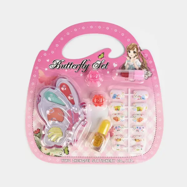 Pink Butterfly Lip & Nail Art Set for Girls