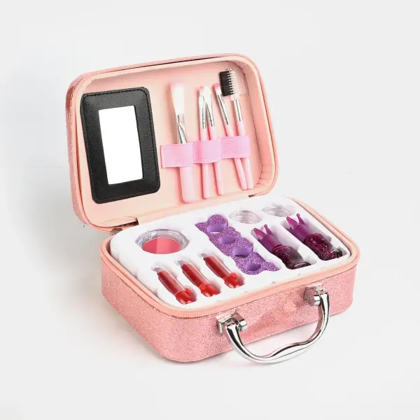 Pink Glam Makeup Train Case for Girls