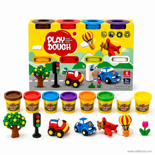 Play Dough Set with 8 Colour Cans for Kids Modelling and Craft
