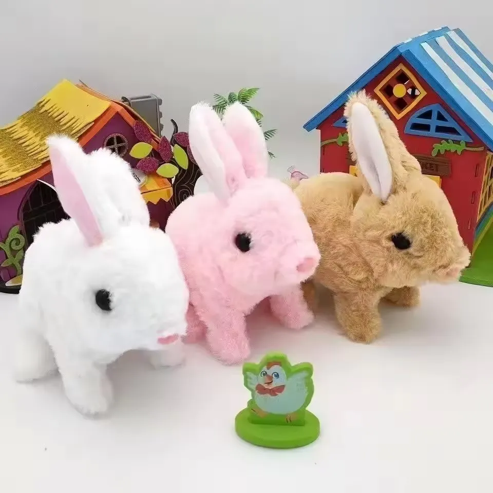 Electric walking plush rabbit colours