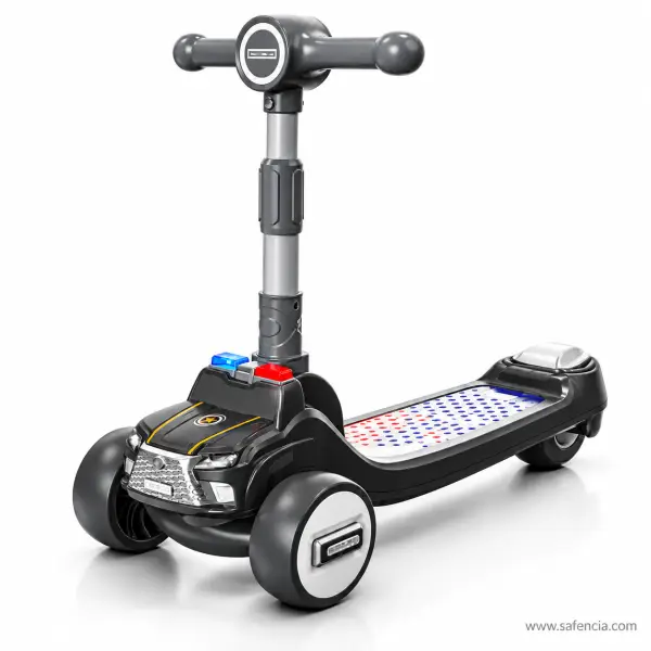 Police Car Kids Scooty with Police Light Bar, Lights and Music