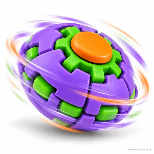 Press and Spin Fidget Ball — Transforming Gear Spinner Ball