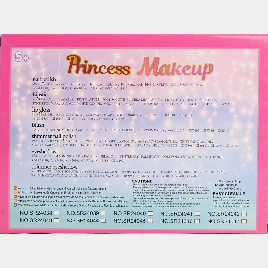 Pretend Play Makeup & Nail Set detail view - nail file, toe separator and stickers
