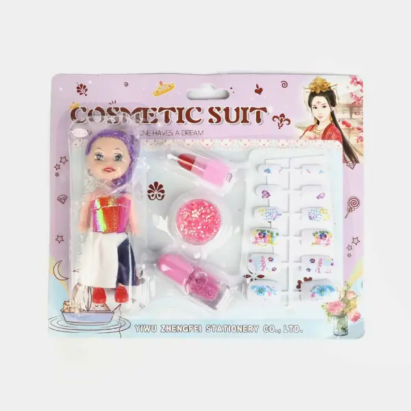 Princess Doll Cosmetic & Nail Art Set for Girls
