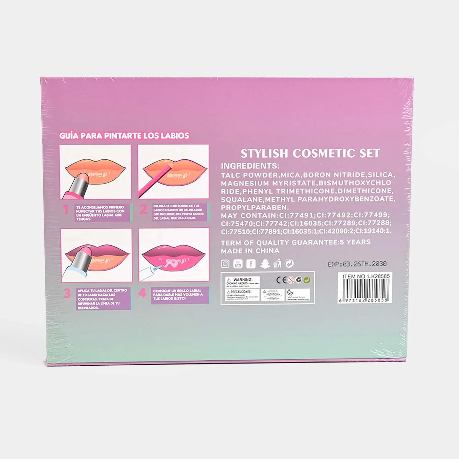 Princess Unicorn Makeup Palette detail view - shades and lashes