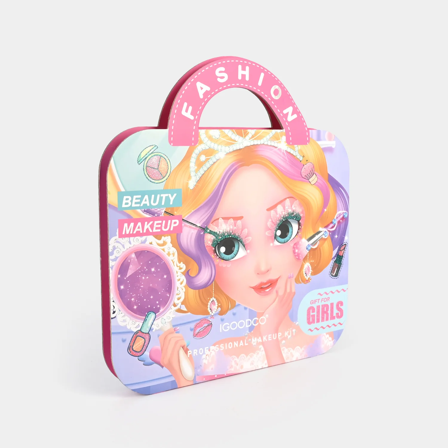 Professional Makeup Kit side view - heart handle case