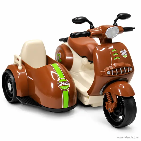 Pull Back Scooter with Sidecar Toy (Brown, Green or Yellow)