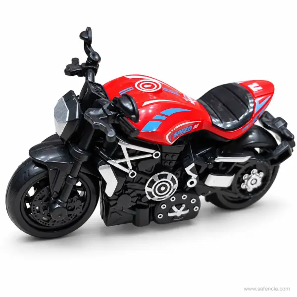 Pull Back Sports Bike Toy with Racing Graphics (Red, Blue or Green)