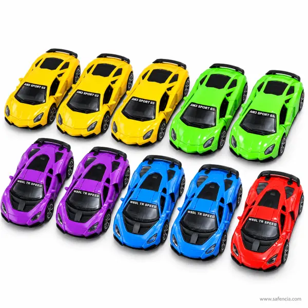 Pull Back Supercar Toy, 4-5 Inch (Yellow, Green, Purple, Blue or Red)