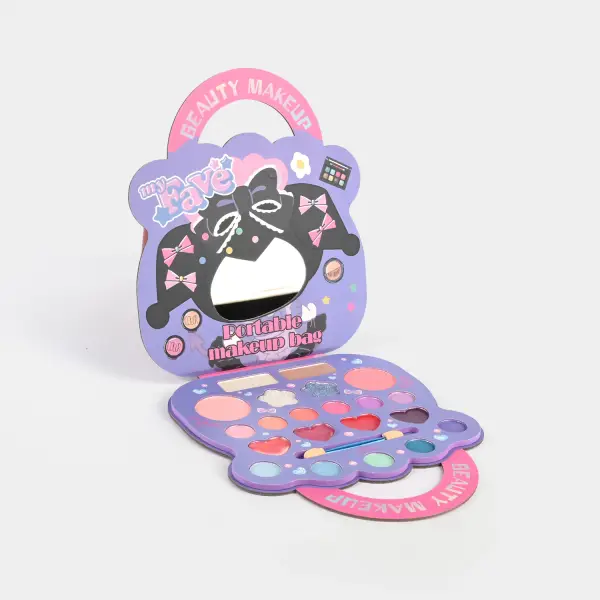 Purple Kitty Makeup Bag for Girls