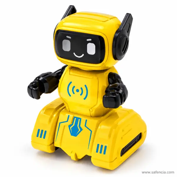 Push and Go Robot Toy with Swinging Arms, 11 cm (Yellow, White, Red or Blue)
