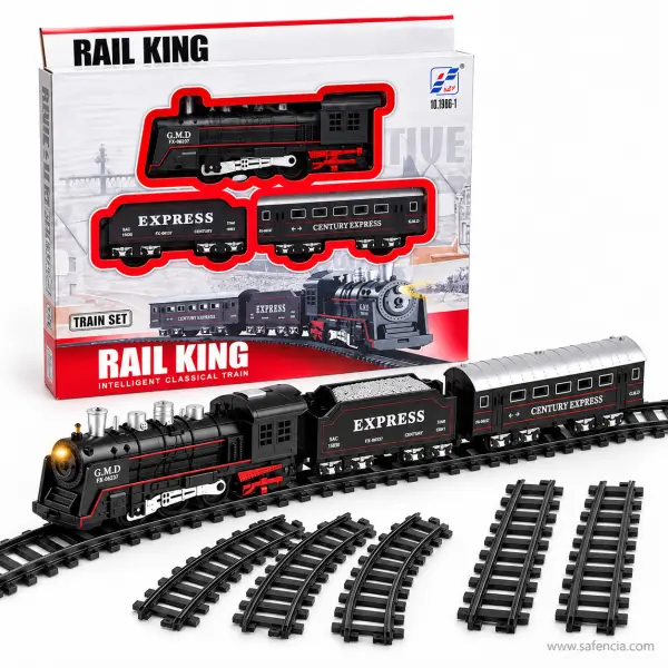 Rail King Junior Express Train Set with Track, Light and Sound