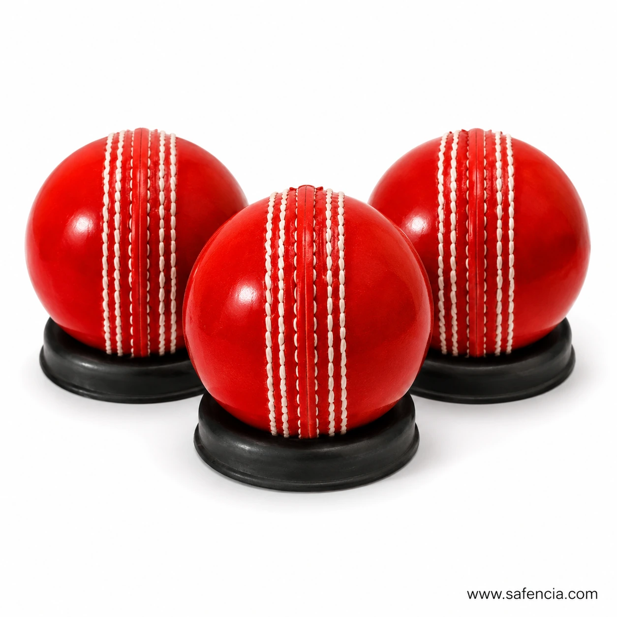 Group of Master red synthetic hard practice cricket balls for training