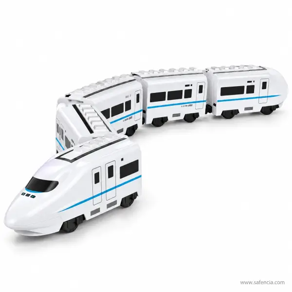 Remote Control Bullet Train Toy with Four Cars, Light and Horn