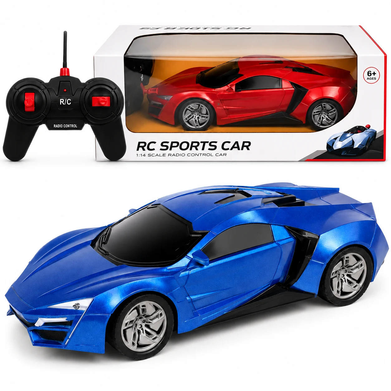 Blue RC Sports Racing Car 2031-3 product display with controller and packaging