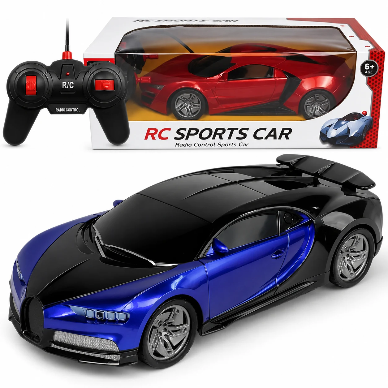 RC Sports Racing Car 2031-3 toy set display with car, remote and retail box