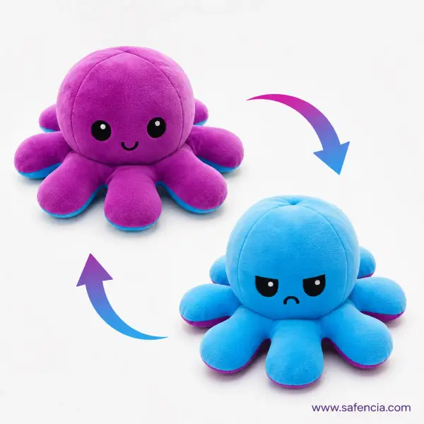 Reversible Flip Octopus Plush Stuffed Toy