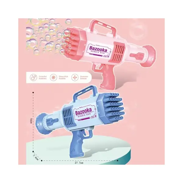 Rocket Bubble Gun for Kids with Bubble Solution