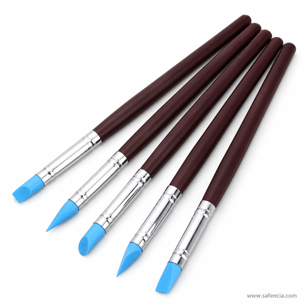 Close angled view of the silicone shaper tips and their metal ferrules