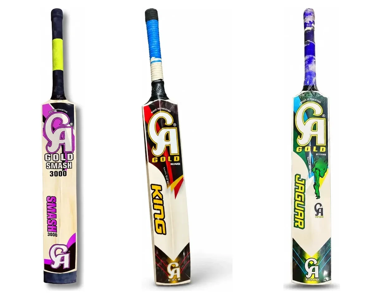 Cricket bats category in Pakistan — CA and Fine Gold tape ball bats
