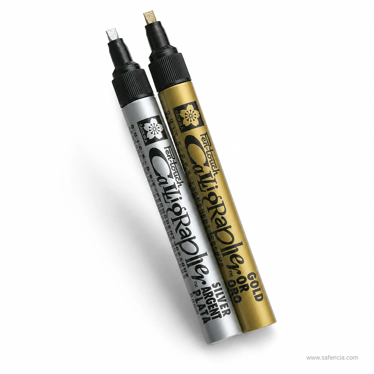 Two Pen-touch Calligrapher 5.0 mm barrels showing the printed colour names