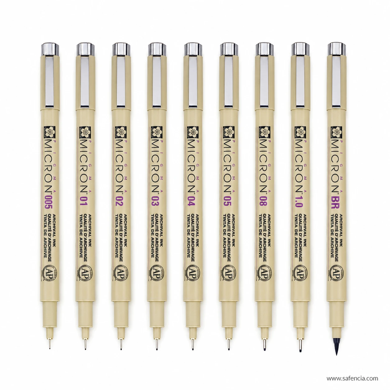 The Pigma Micron family from 005 through to the BR brush tip