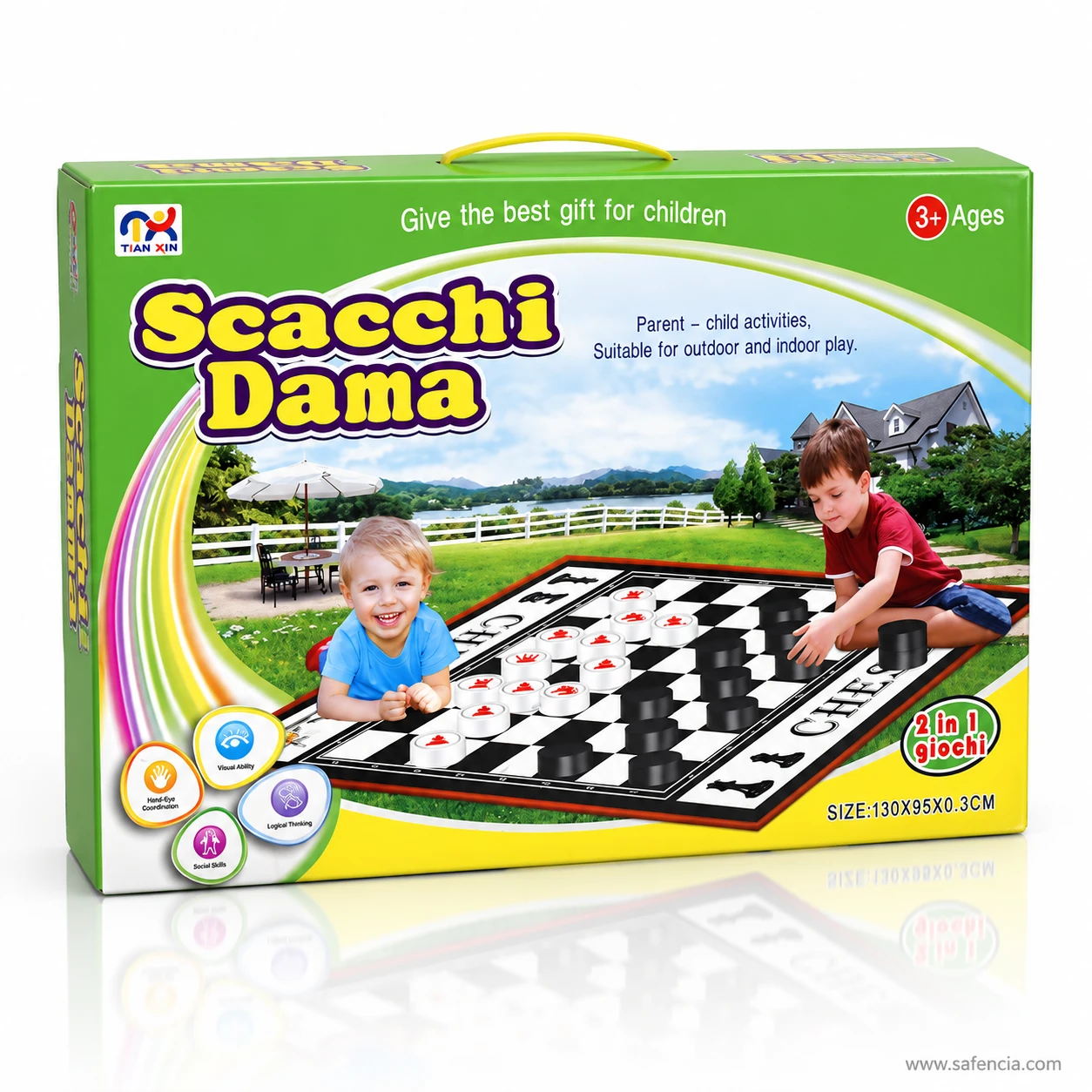 Scacchi Dama giant chess floor game box printed Suitable for outdoor and indoor play