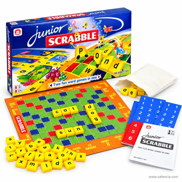 Junior Scrabble Board Game for Kids — Two Word Games in One, Ages 3+