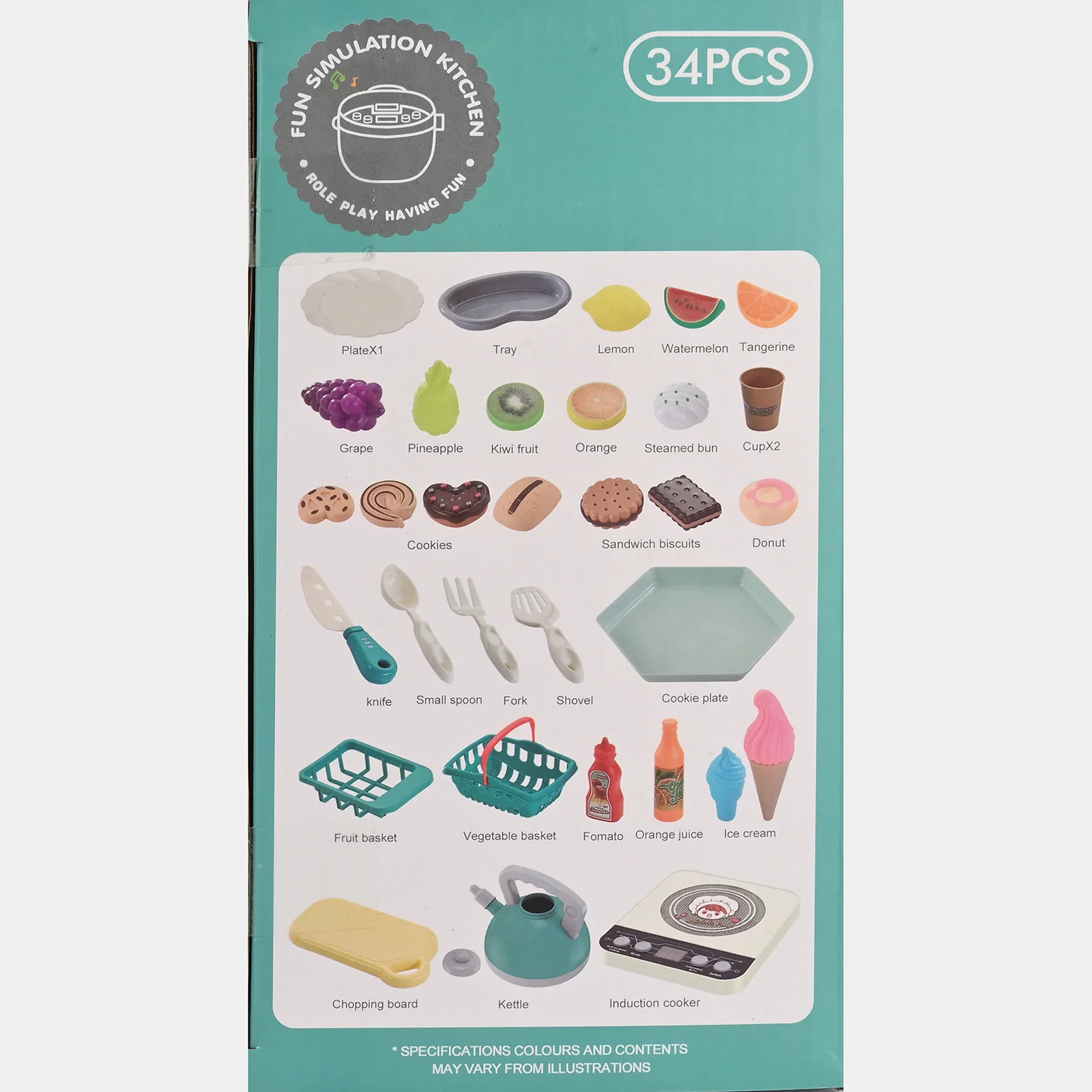 Simulated Kitchen Pretend Play Set side view - play kitchen accessories