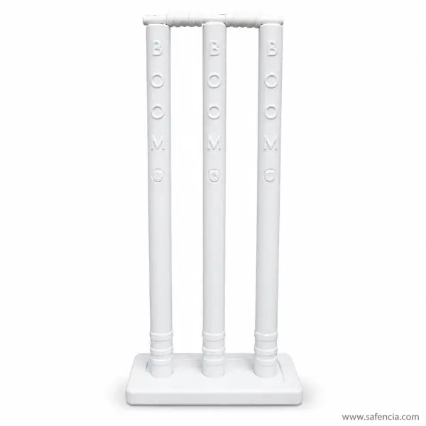 Boom Small Plastic Cricket Wickets for Kids in White
