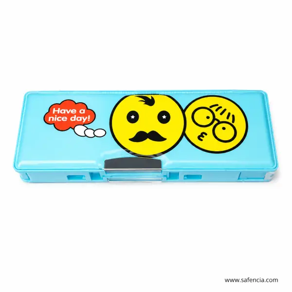 Smiley Magnetic Pencil Box with Dual Sharpener