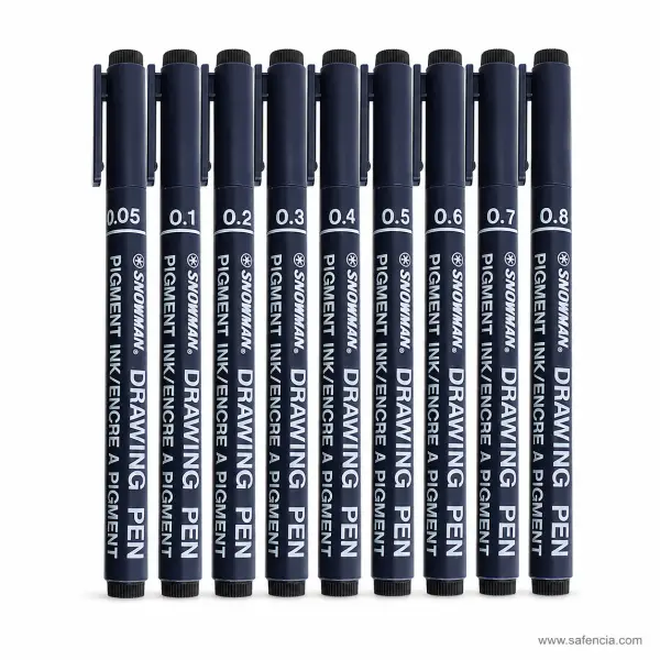 Snowman Drawing Pen Pigment Ink — Single, 0.05 to 0.8 mm