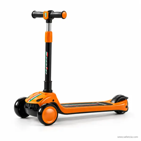 Sporty Racing Kids Scooty with Light-Up Wheels, Music and One-Button Fold