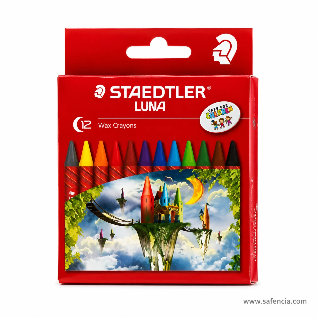 Staedtler Luna crayon carton showing the castle in the clouds artwork