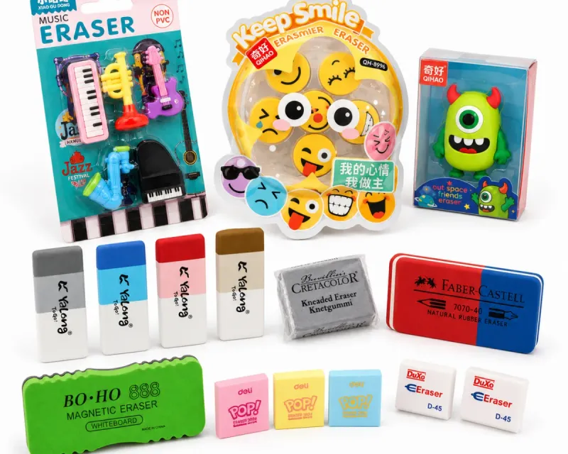 Erasers collection — school rubbers, novelty eraser sets, kneadable art erasers and whiteboard erasers