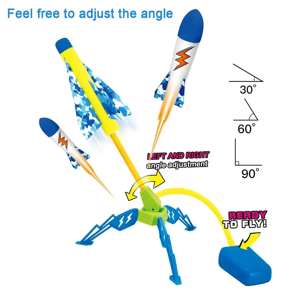 Stomp rocket launcher adjustable angle