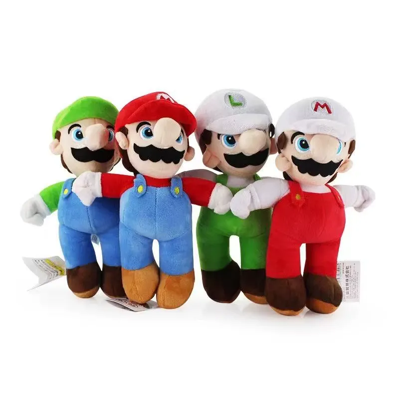 Super Mario Plush Toy red green and white cap design options grouped together