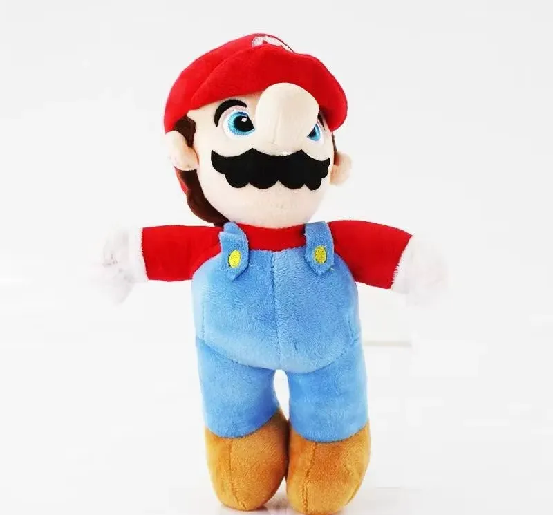 Super Mario Plush Toy red cap angled view with moustache and overalls