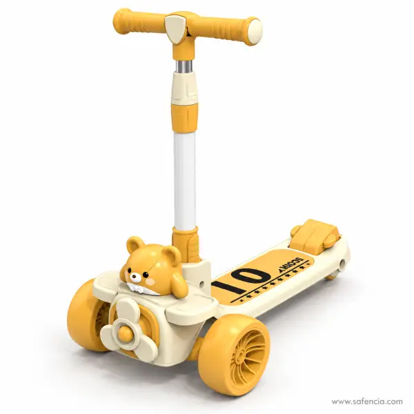 Teddy Bear Airplane Kids Scooty with Lights and Music