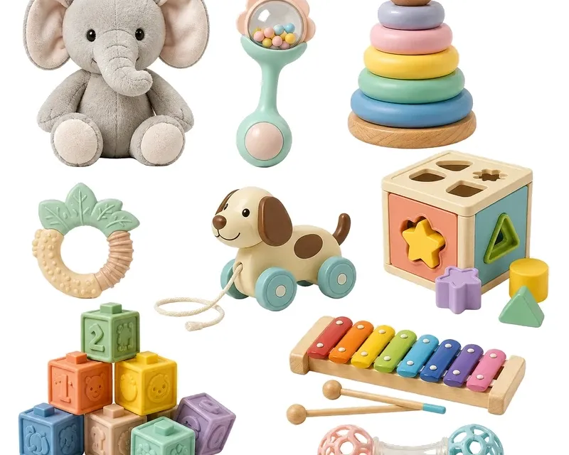 Baby toys category — soft and sensory toys for babies