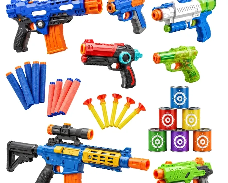 Guns and shooters category — bubble guns and blasters for kids