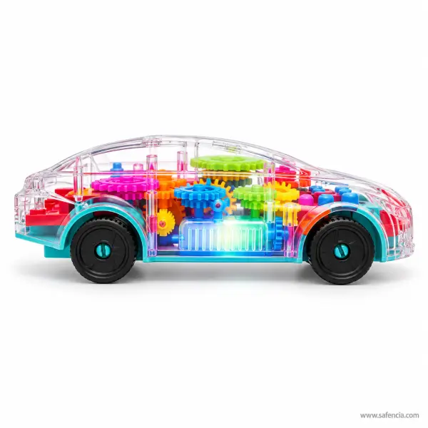 Transparent Gear Car with Flashing Lights and Sound